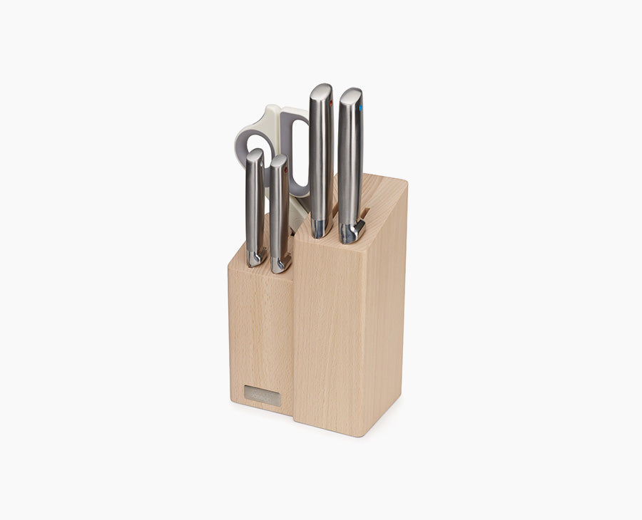 Elevate™ Fusion 5-piece Knife & Scissor Set with Beechwood Block - 10577 - Image 1