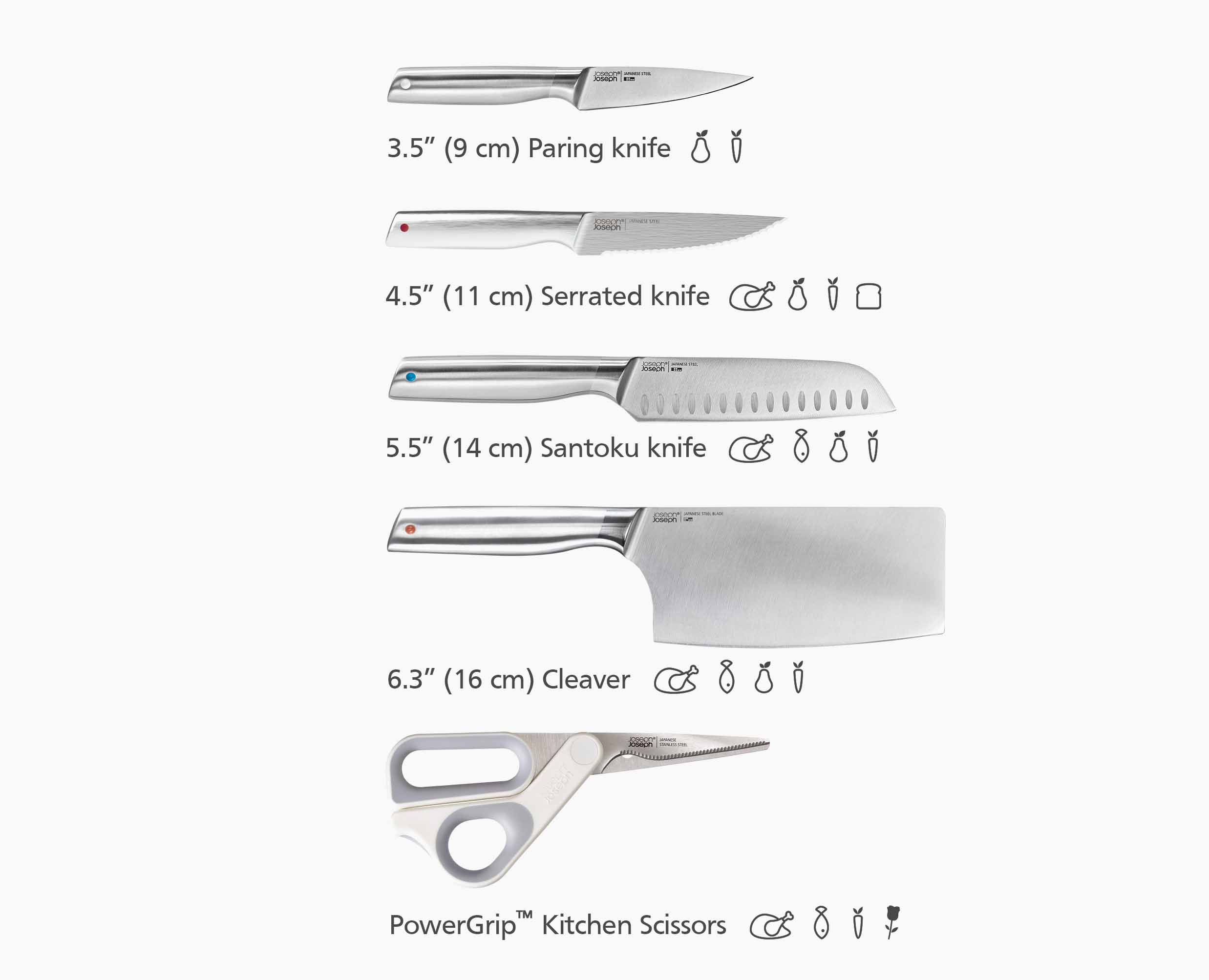 Elevate™ Fusion 5-piece Knife & Scissor Set with Beechwood Block - 10577 - Image 10