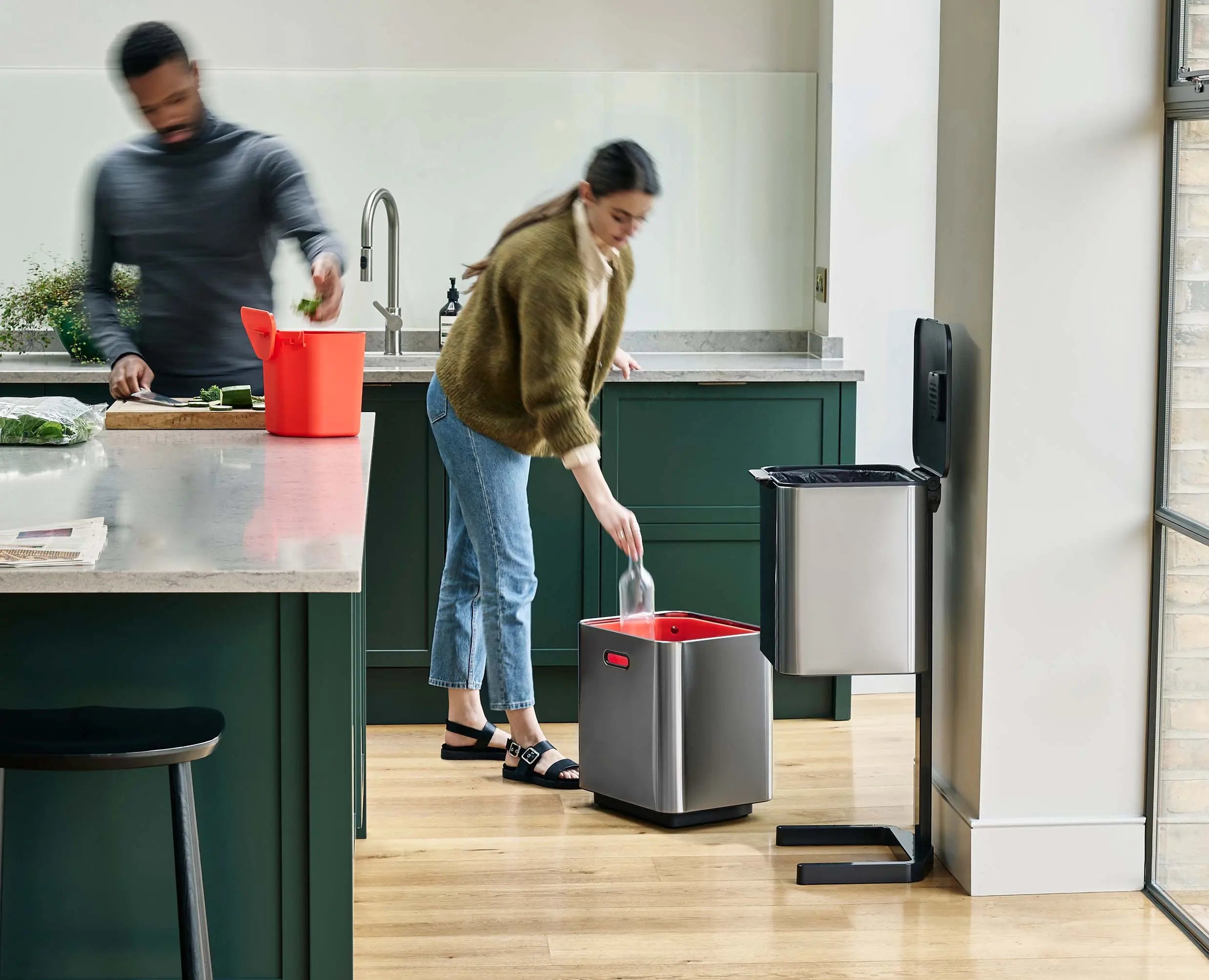 Totem Max 60L Stainless-steel Waste & Recycling Bin Starter Set - BU00030 - Image 2