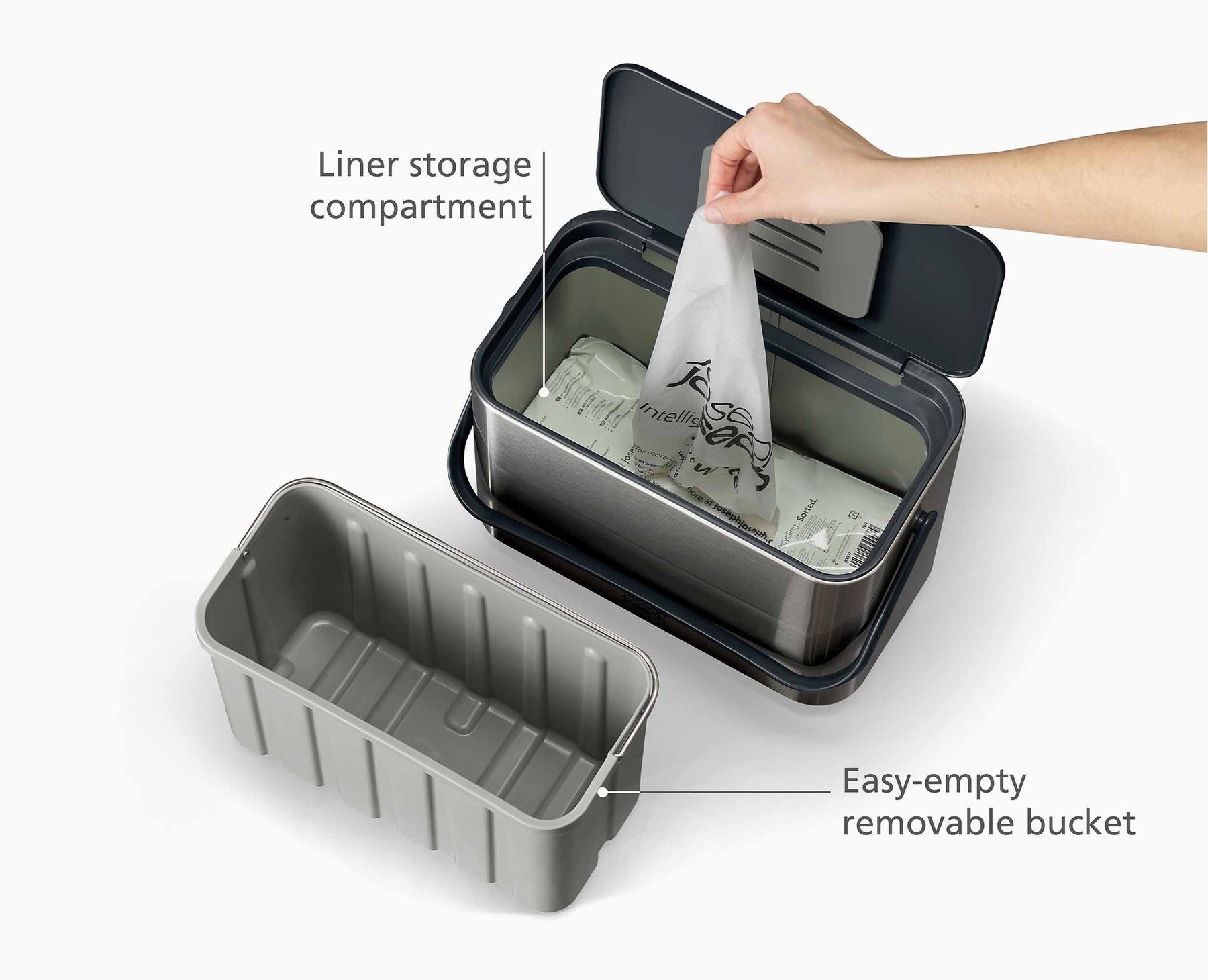Collect™ 4L Stainless-steel Food Waste Caddy - 30145 - INFO