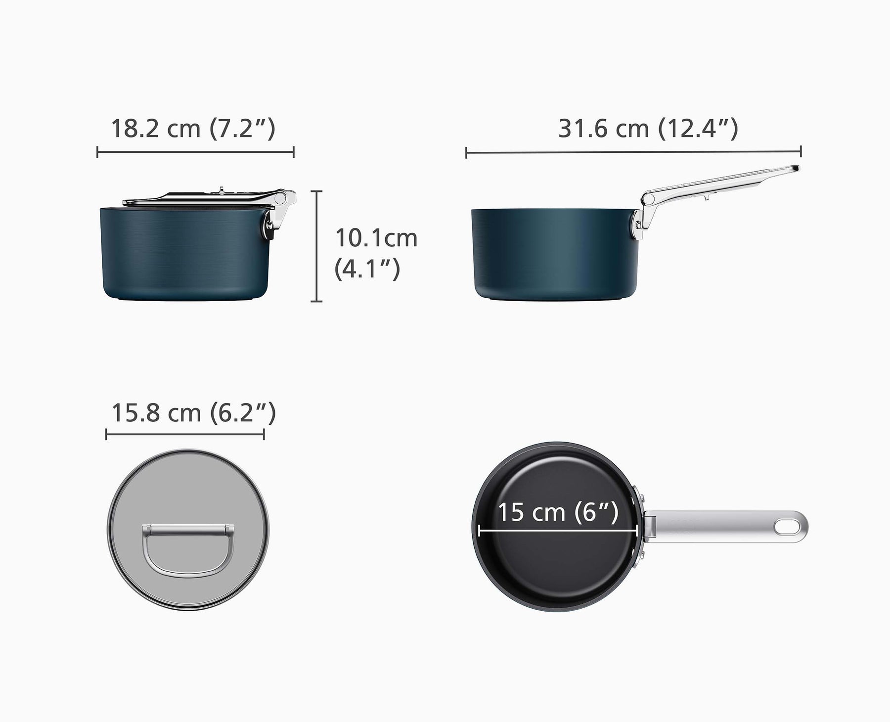 Space™ 15cm Non-stick Blue Saucepan & Lid - 45037 - Image 7