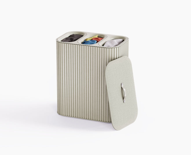 Tota Trio Luxe 90L Ecru Laundry Separation Basket