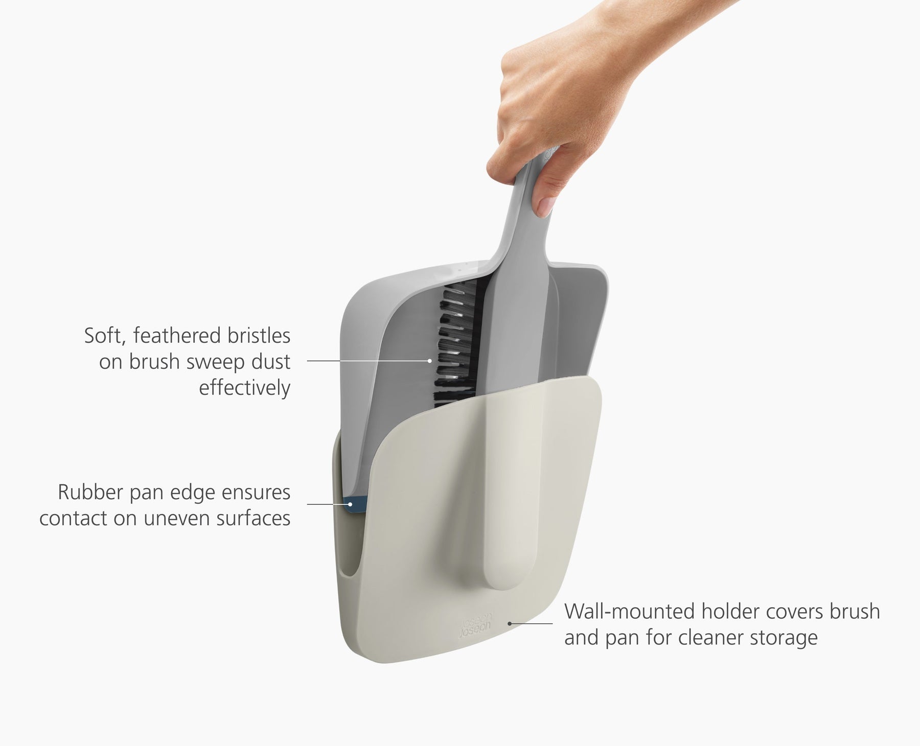CleanTech Wall-Mounted Dustpan & Brush Set