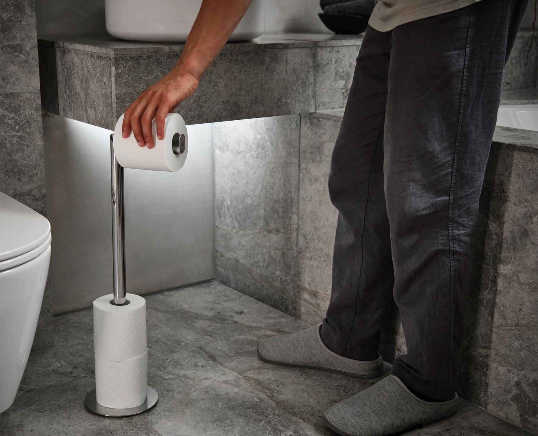 Easystore™ Luxe 2-in-1 Toilet Roll Stand - 70594 - Image 3