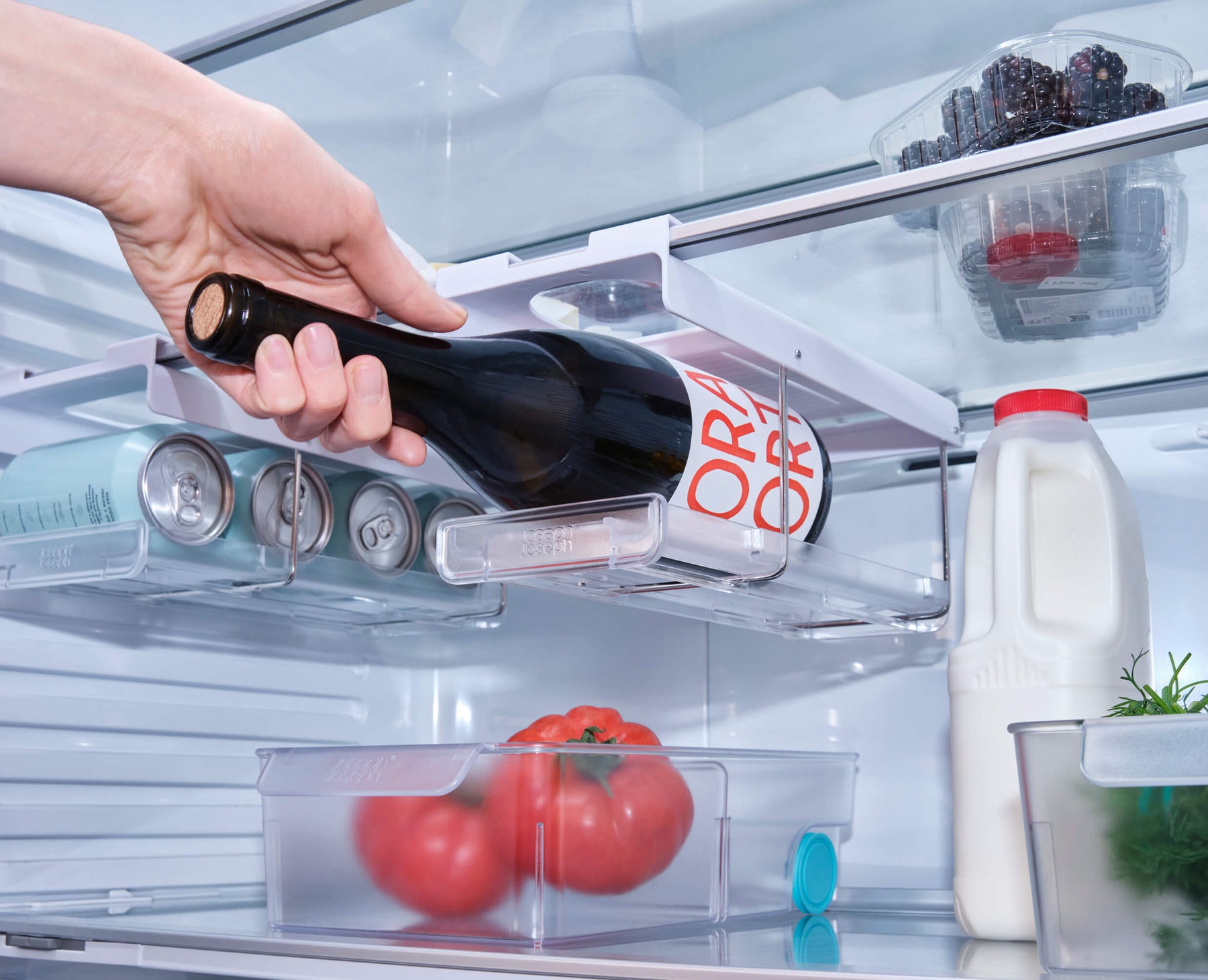 FridgeStore™ Under-Shelf Collapsible Bottle Holder