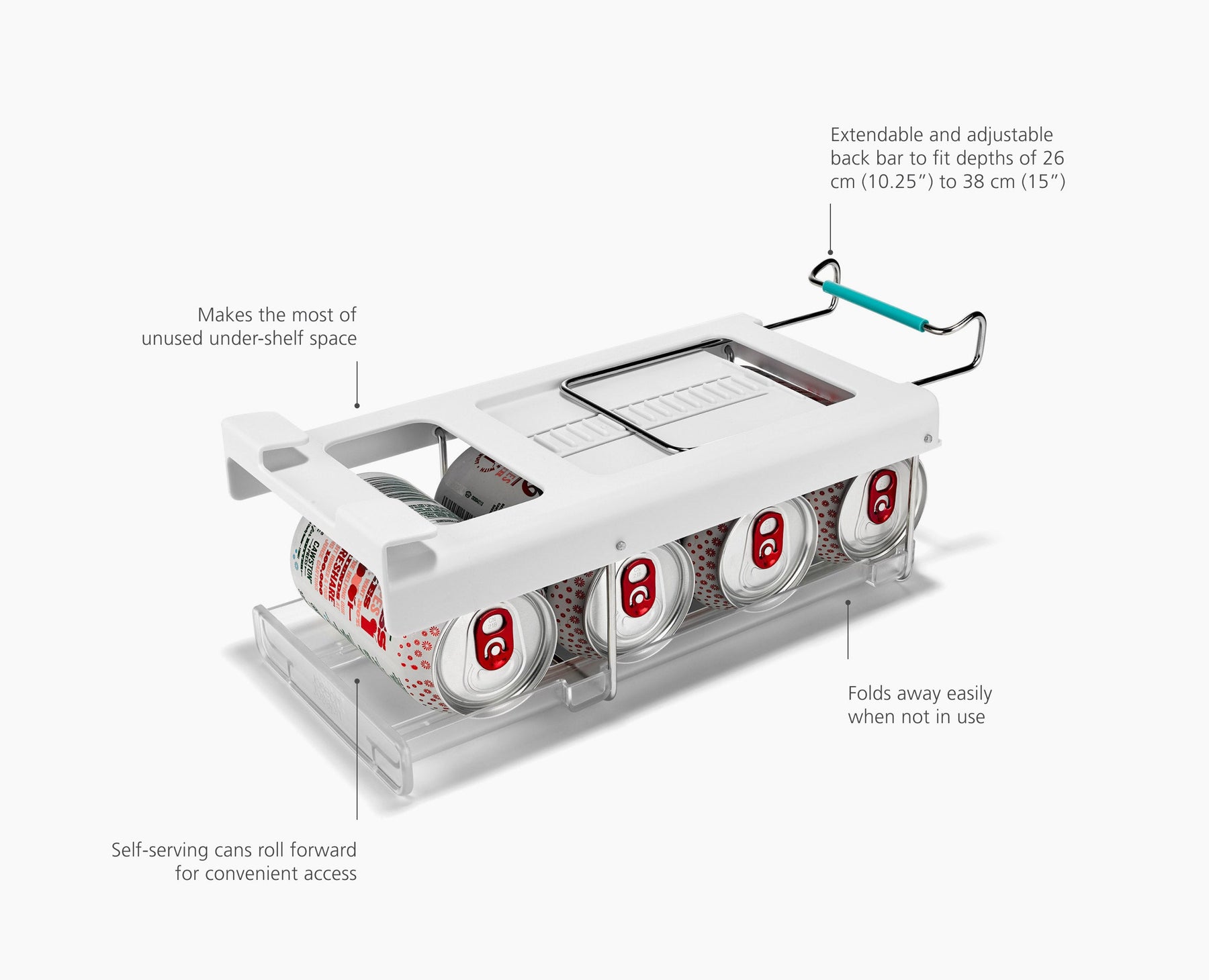 FridgeStore™ Under-Shelf Bottle Holder & Can Dispenser