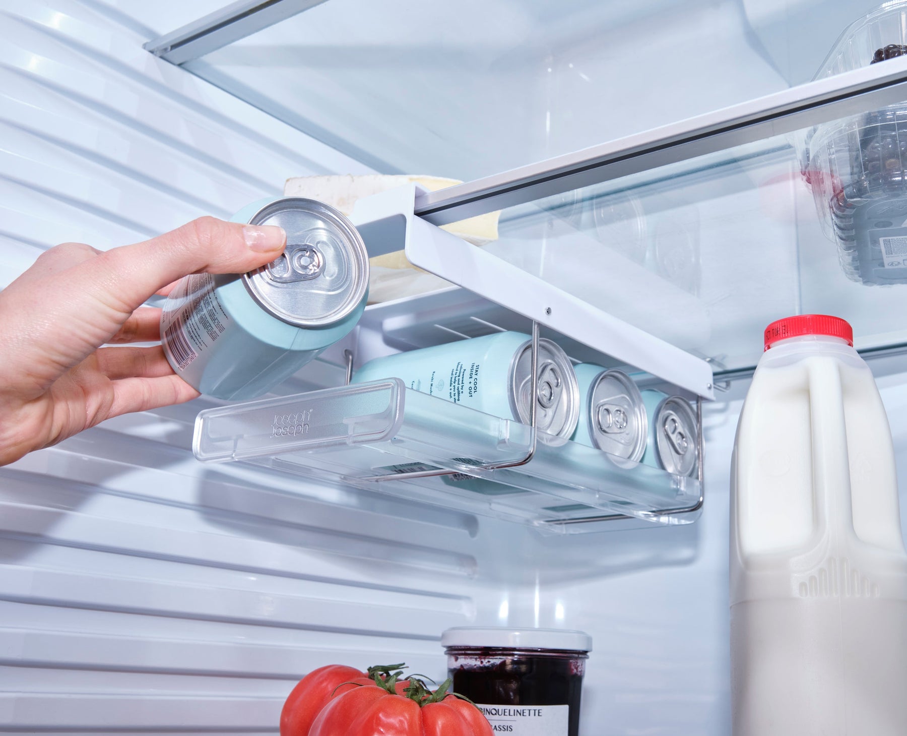 FridgeStore™ Under-Shelf Bottle Holder & Can Dispenser