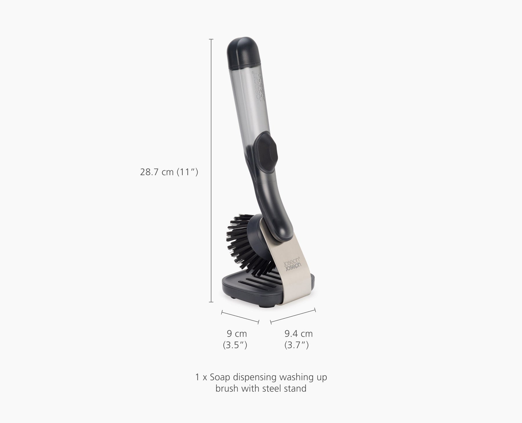 SinkTech™ Soap Dispensing Washing-Up Brush with Steel Stand & Extra Heads