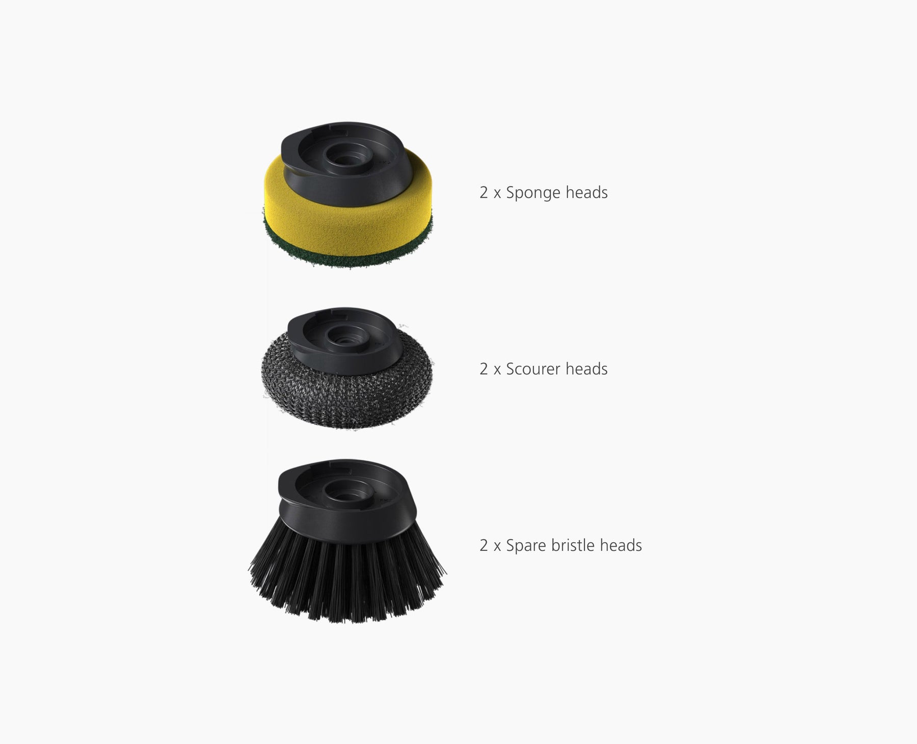 SinkTech™ Soap Dispensing Washing-Up Brush with Steel Stand & Extra Heads