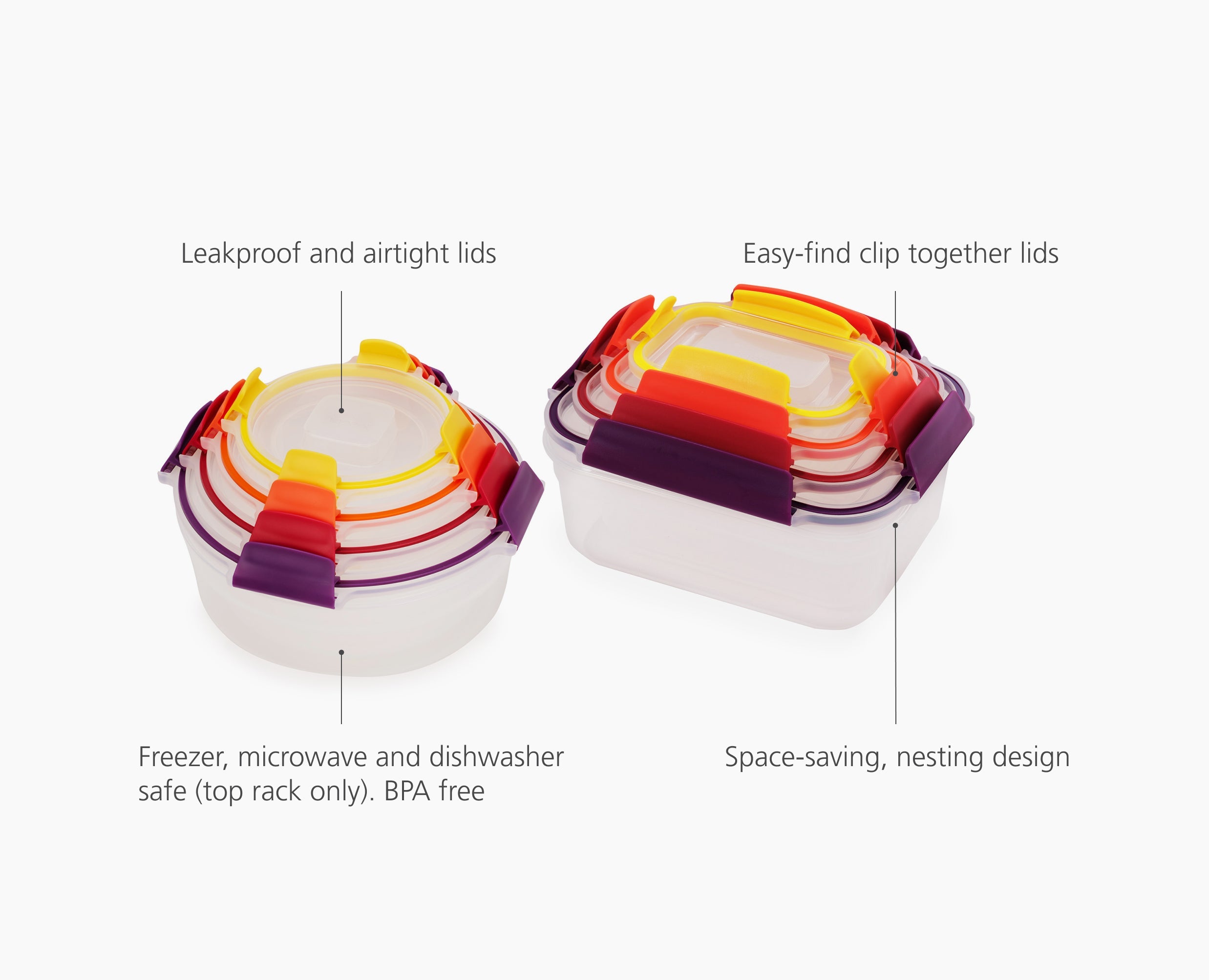 Nest Lock 8-Piece Multicolour Mixed Container Set