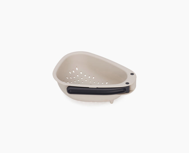 Droplet Mini White Colander with Folding Handle