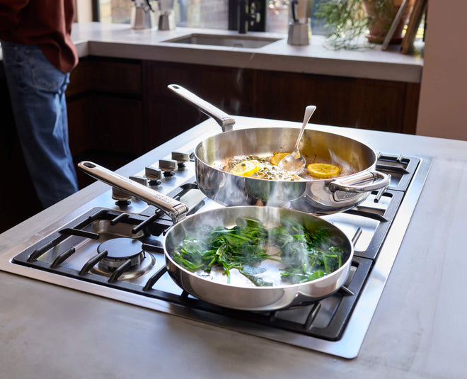 Space Steel Folding Handle 28cm Saute Pan &amp; Lid