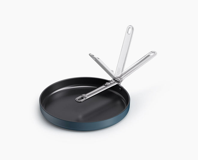 Space Folding Handle Non-Stick 30cm Blue Shallow Frying Pan