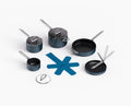 Space Folding Handle Non-Stick 5-Piece Blue Cookware Set