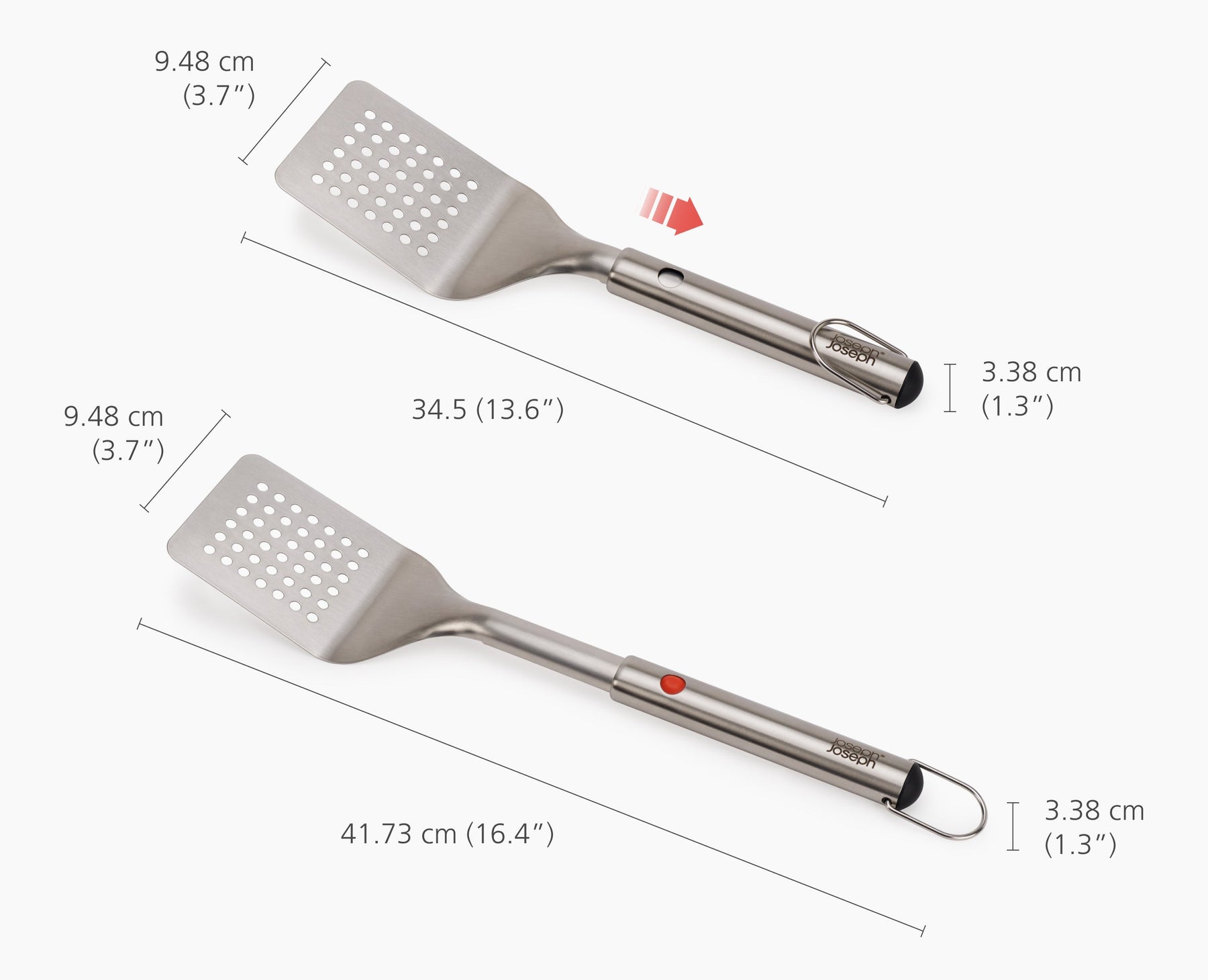 GrillOut Stainless-Steel BBQ Turner with Extending Handle