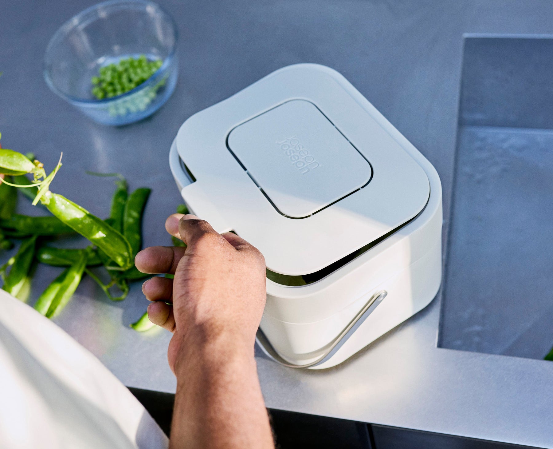 Stack 4L Stone Food Waste Caddy