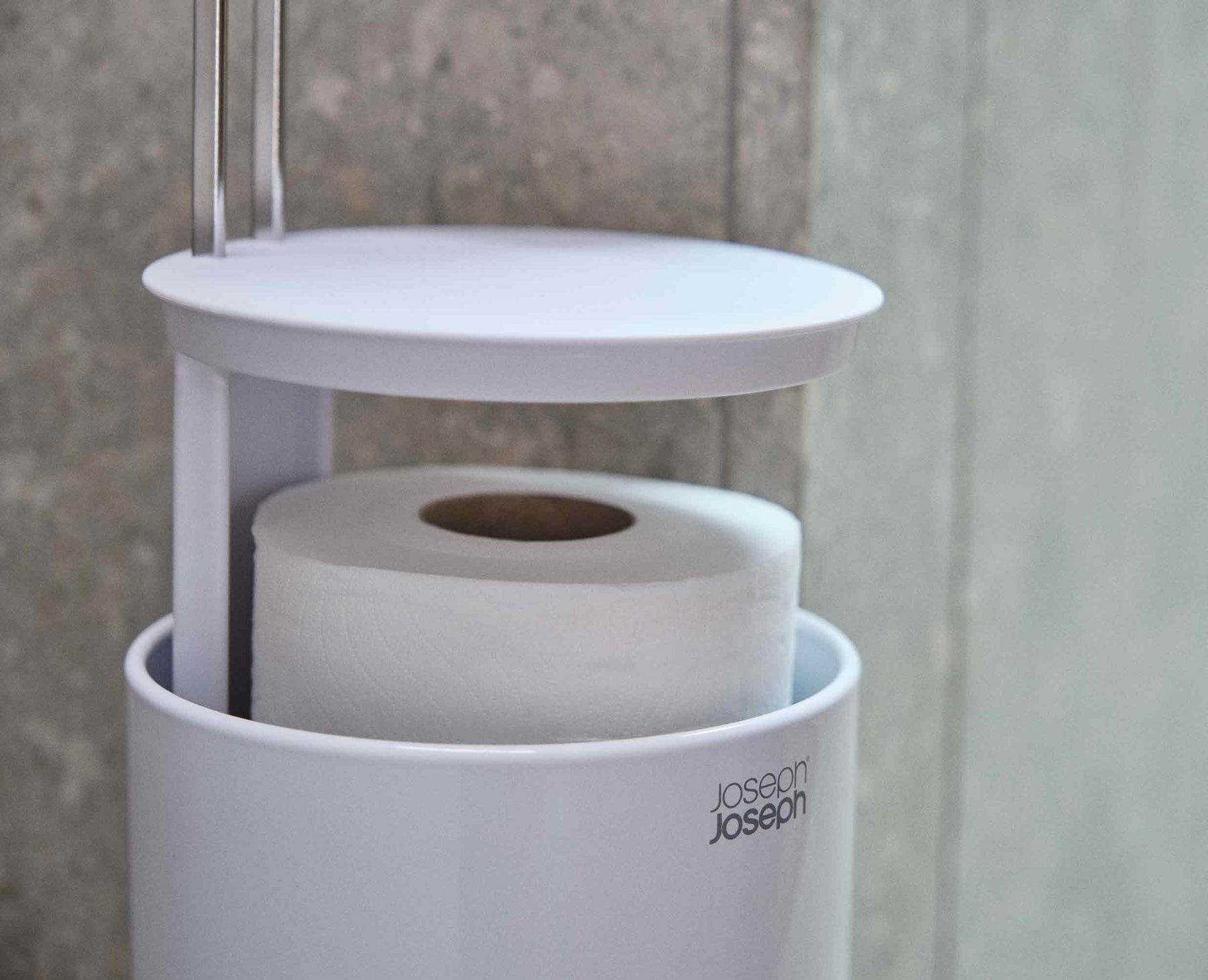EasyStore™ Gloss White Concealed Toilet Roll Holder