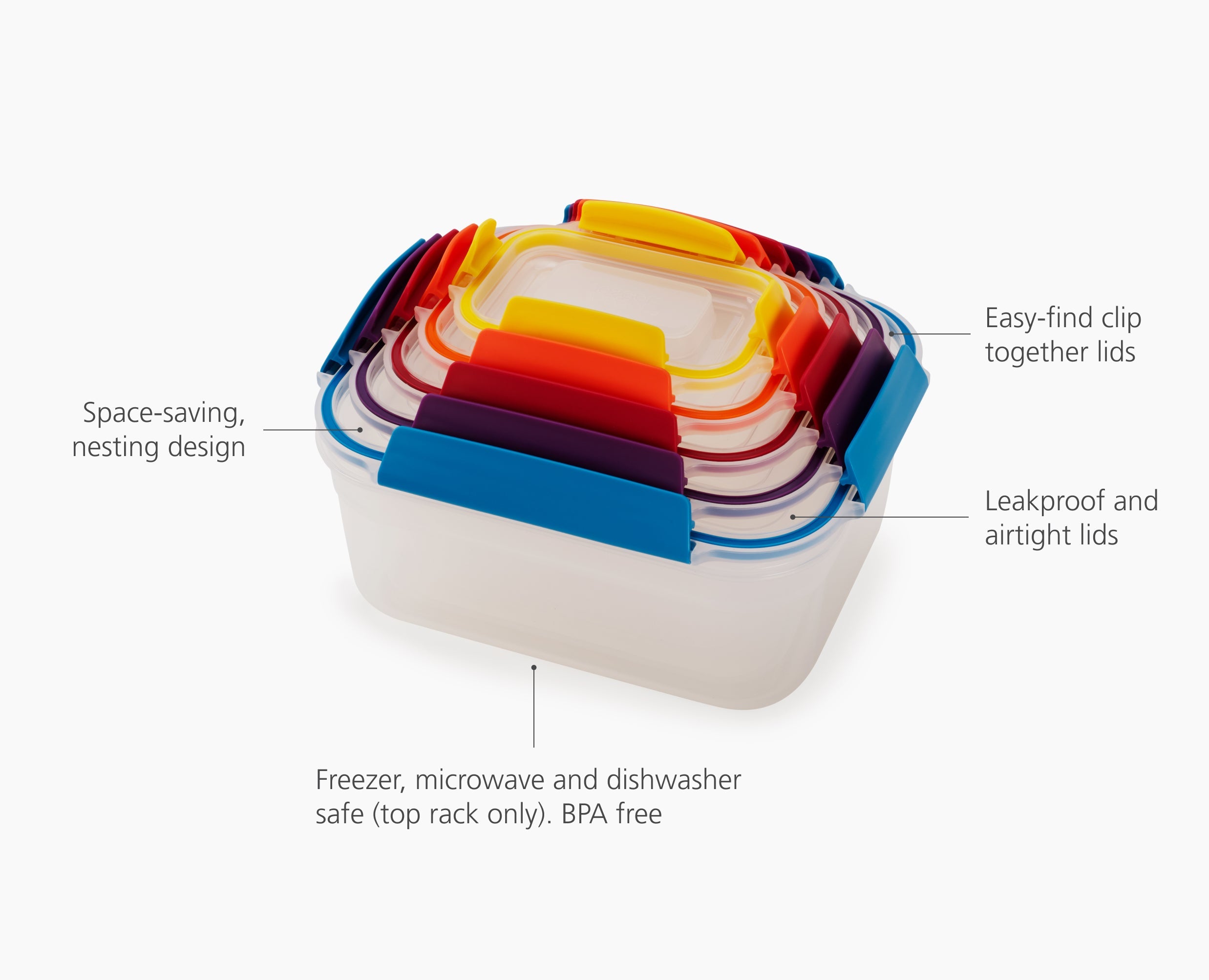 Nest™ Lock Multicolour 5-piece Multi-size Container Set