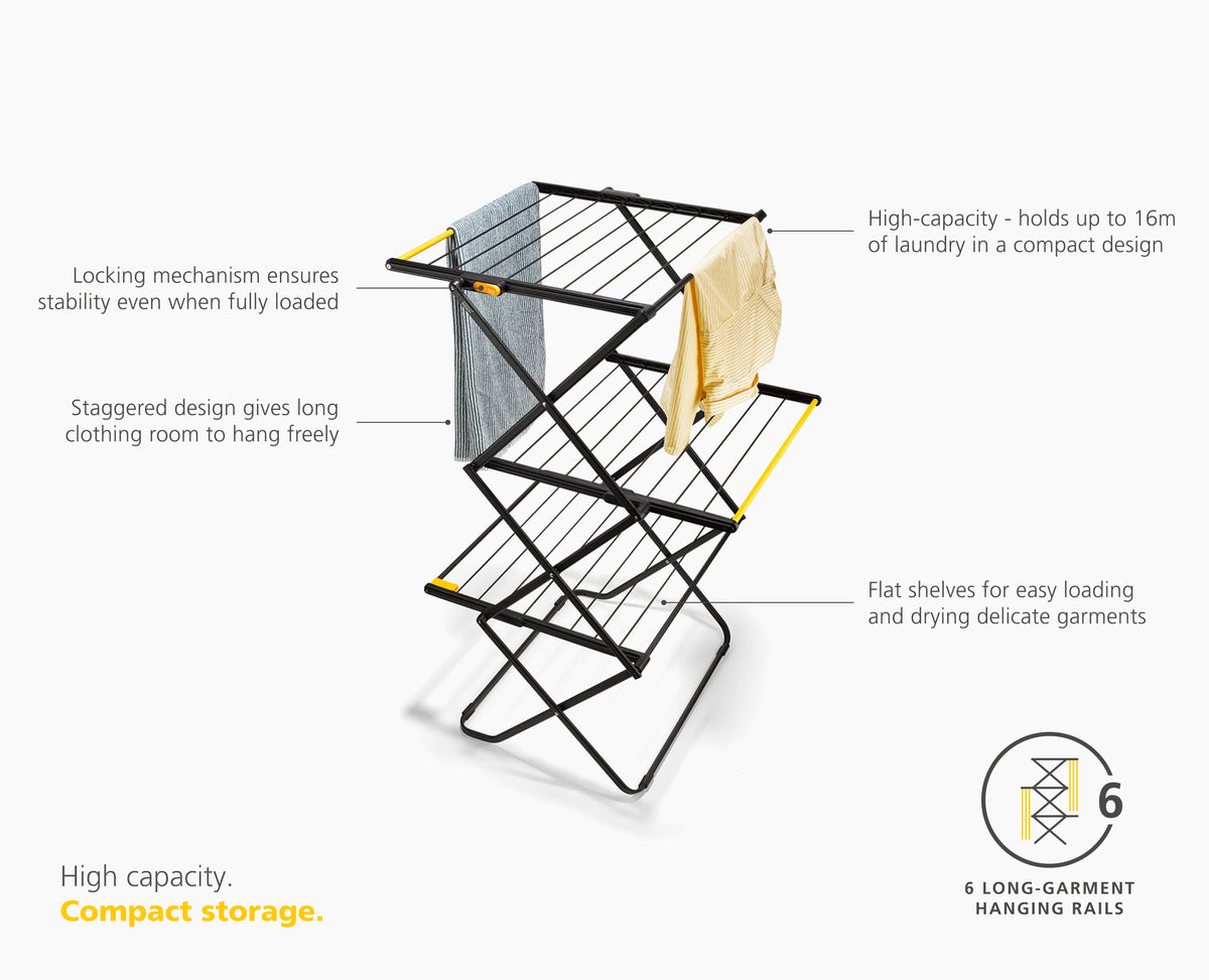 Airframe Rails AirFrame™ Compact Folding Clothes Horse | Joseph Joseph AU