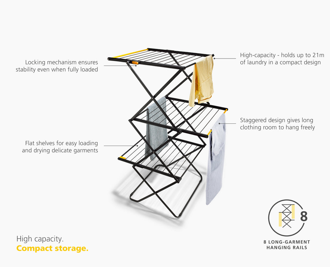 Airframe Rails AirFrame™ Large Folding Clothes Horse | Joseph Joseph AU