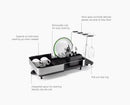 Extend™ Steel Plus Expandable Black Dish Drainer with Wine Glass Rack