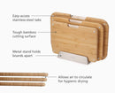 2-piece Bamboo Chopping Board &amp; Knives Set - Image 5