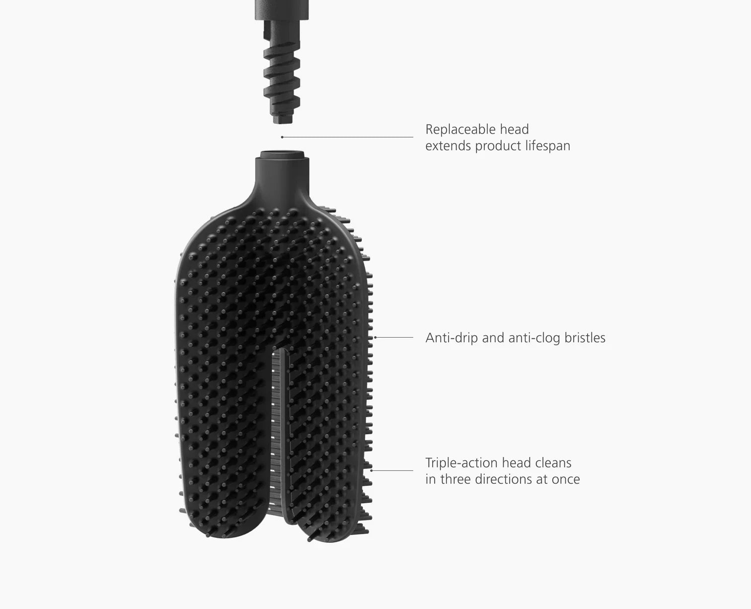 Flex™ 360 Lite Pack of 2 Matt Black Toilet Brushes