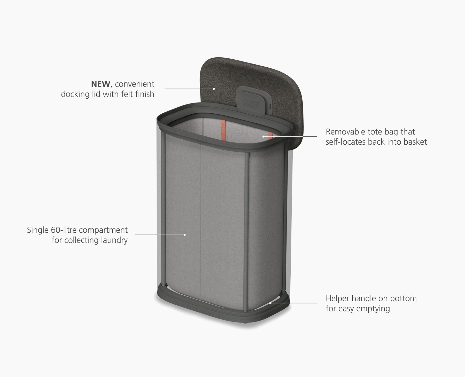 Tota 2 One 60L Forest Grey Laundry Basket